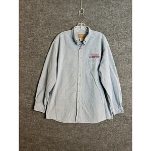 Vintage Gear For Sports Mens Button Up Shirt Large Blue Checkered Dale Earnhardt